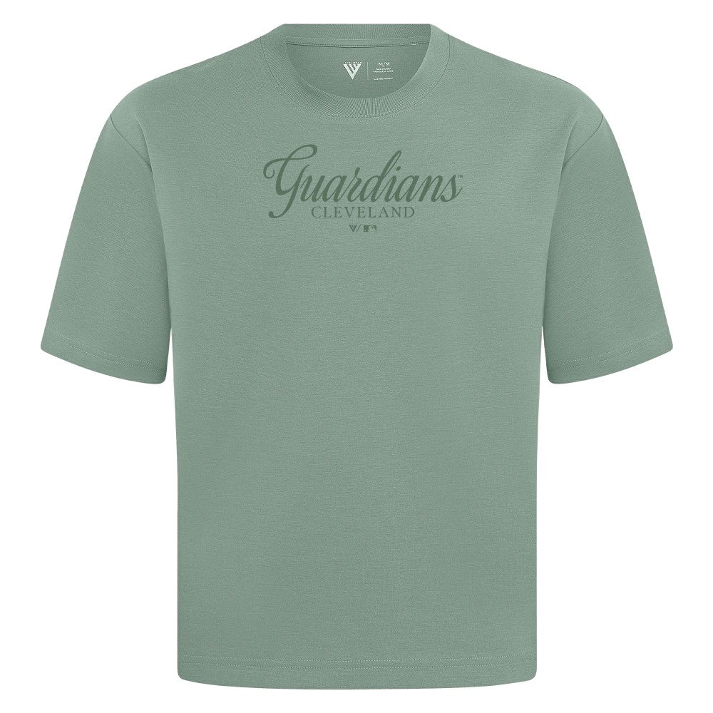 MLB Cleveland Guardians Levelwear Ethereal Oversized Luxe Signature Knit T-Shirt