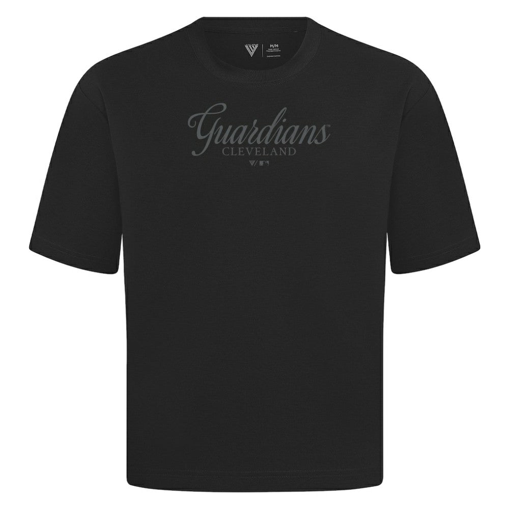 MLB Cleveland Guardians Levelwear Ethereal Oversized Luxe Signature Knit T-Shirt