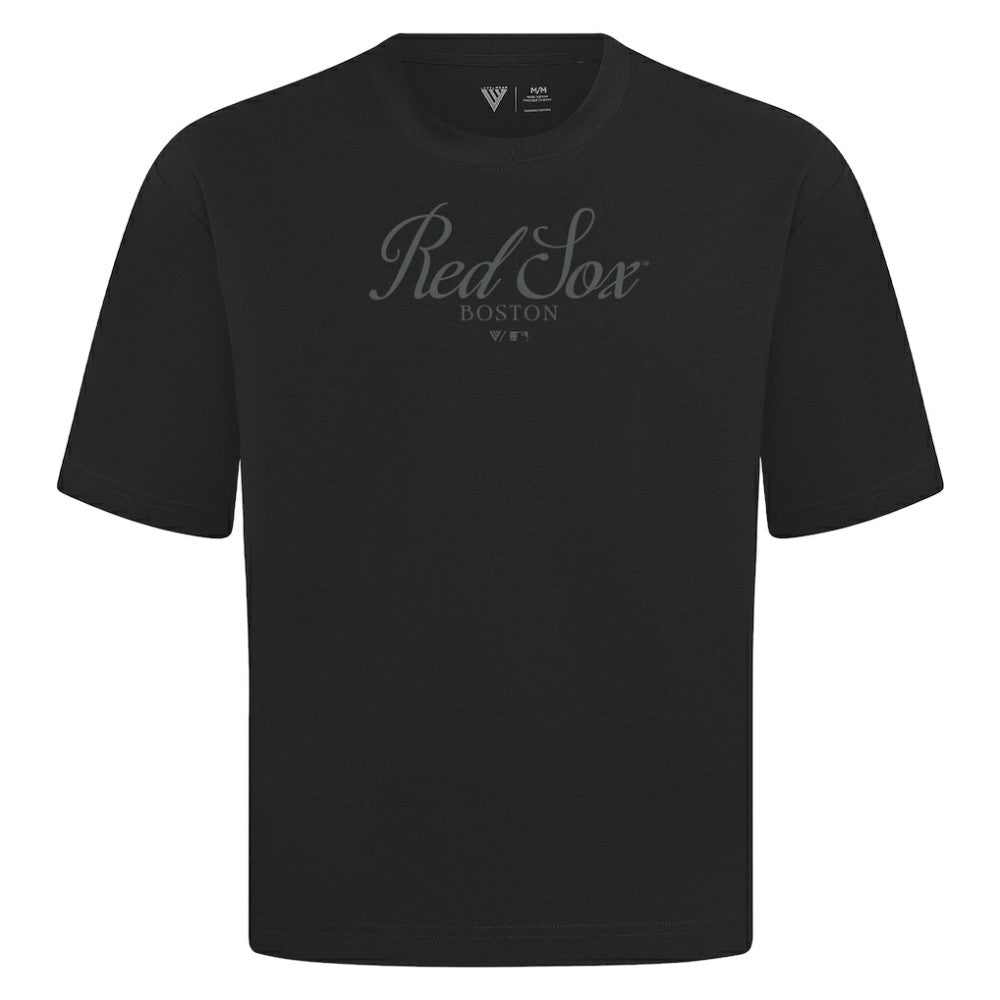 MLB Boston Red Sox Levelwear Ethereal Oversized Luxe Signature Knit T-Shirt