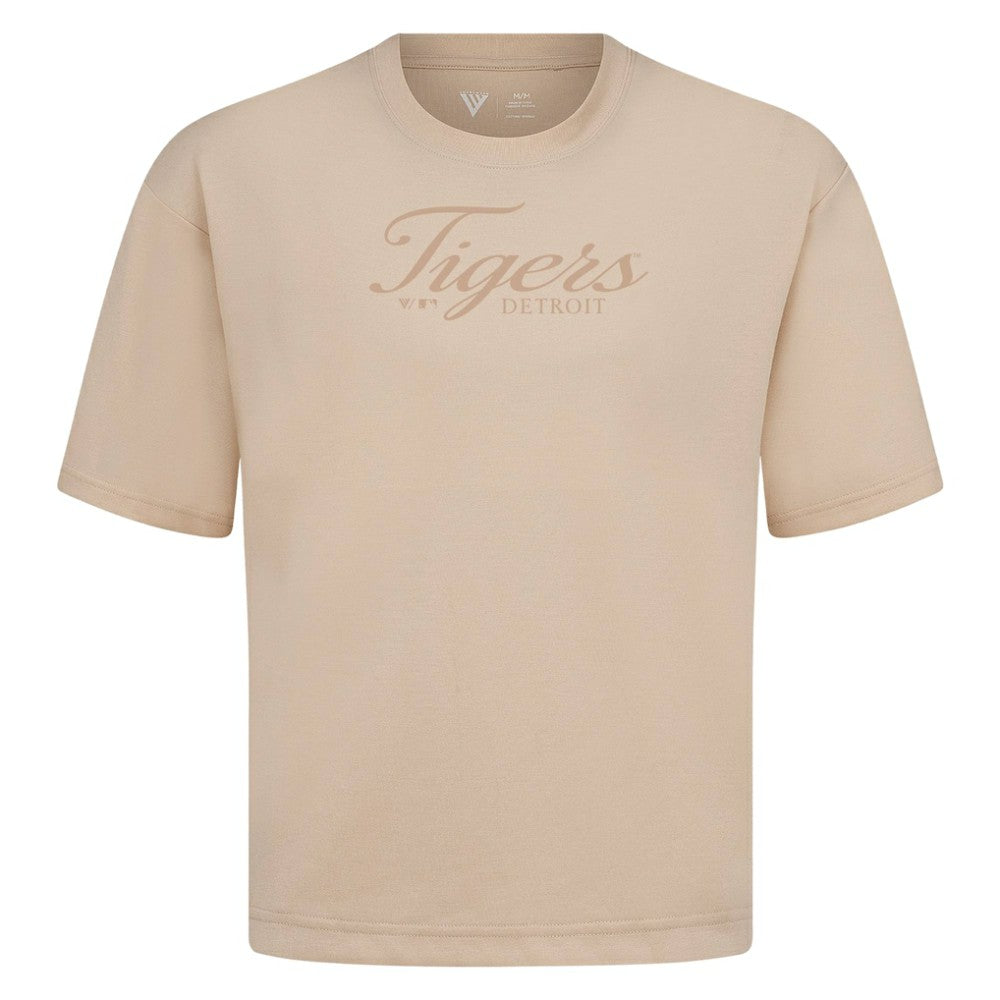 MLB Detroit Tigers Levelwear Ethereal Oversized Luxe Signature Knit T-Shirt
