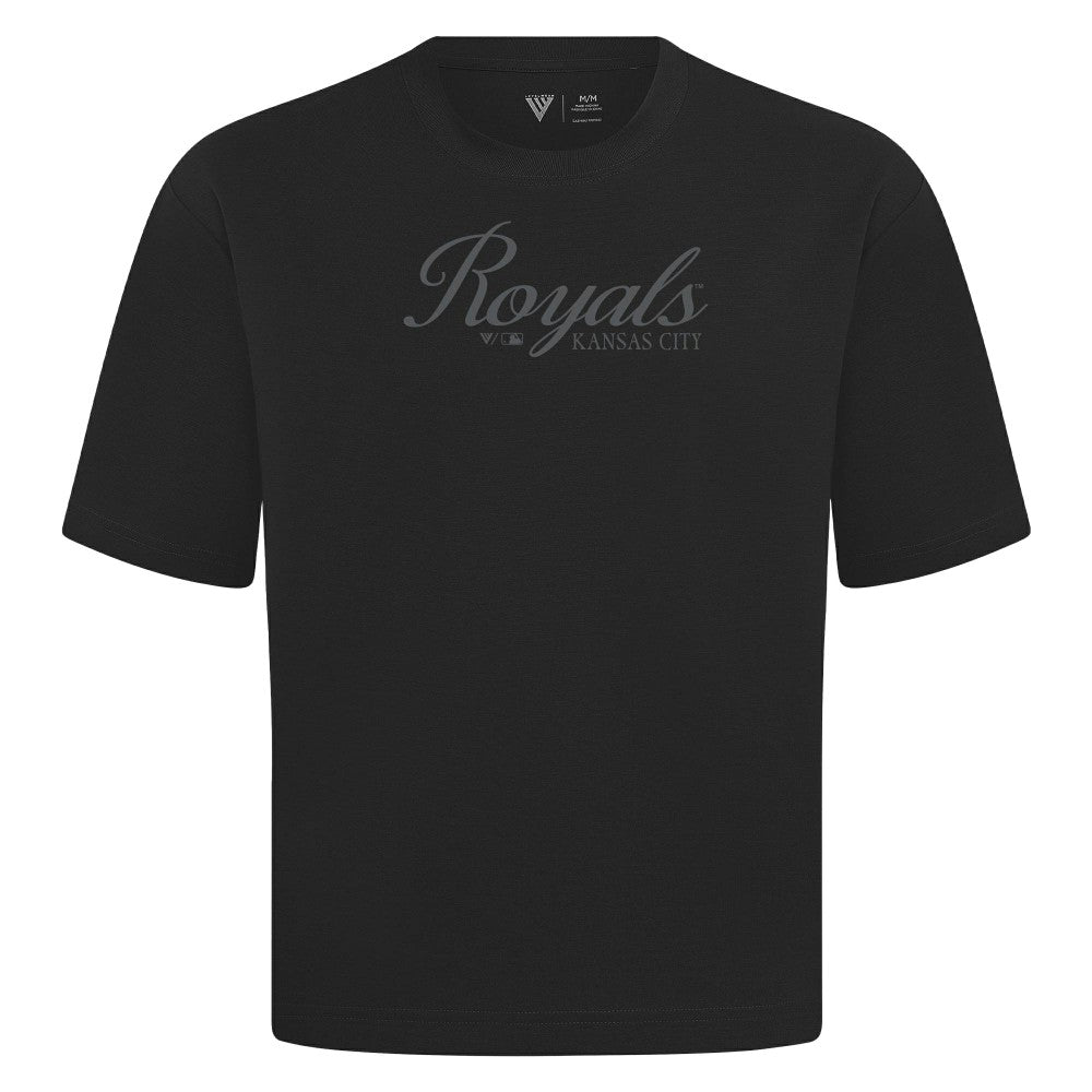 MLB Kansas City Royals Levelwear Ethereal Oversized Luxe Signature Knit T-Shirt