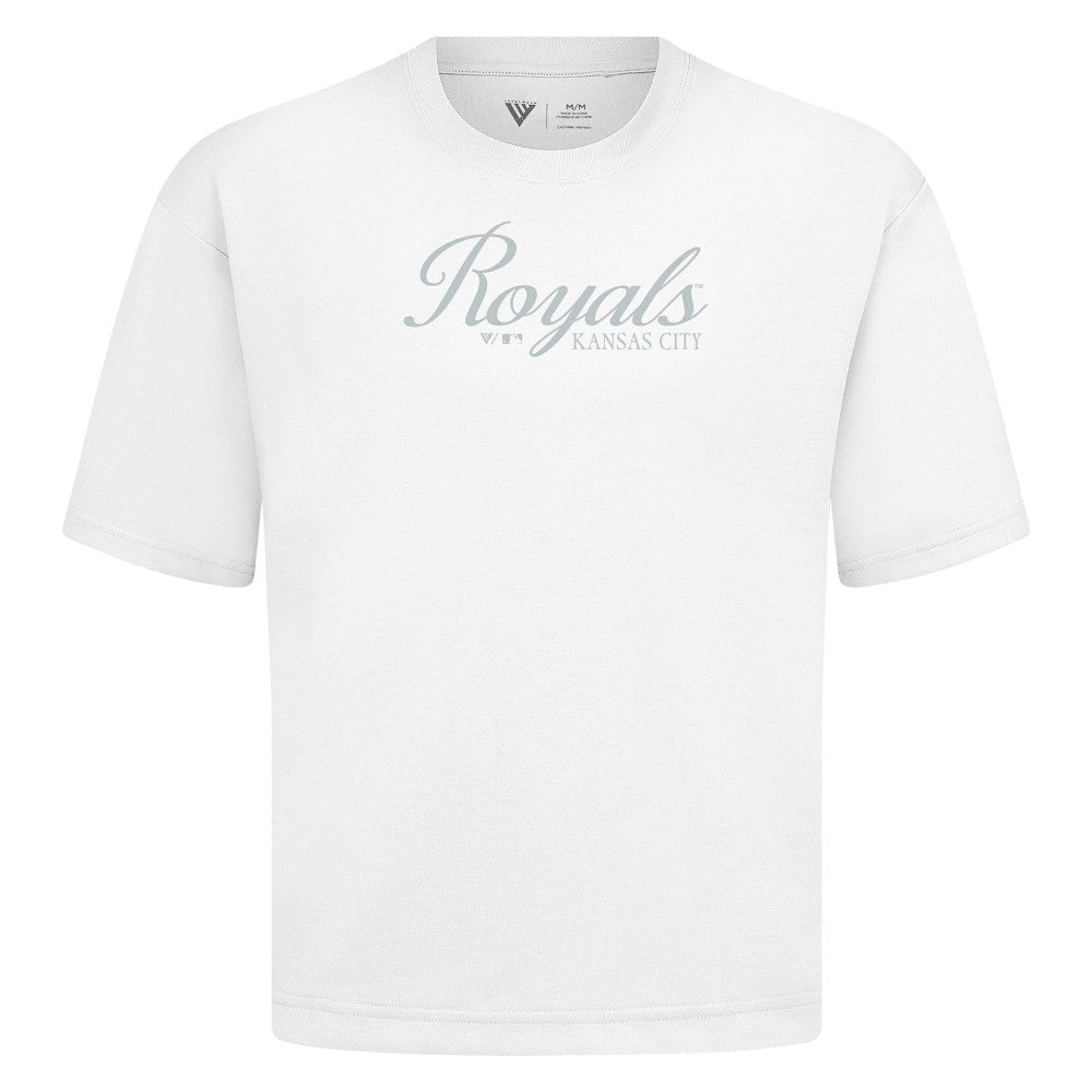 MLB Kansas City Royals Levelwear Ethereal Oversized Luxe Signature Knit T-Shirt