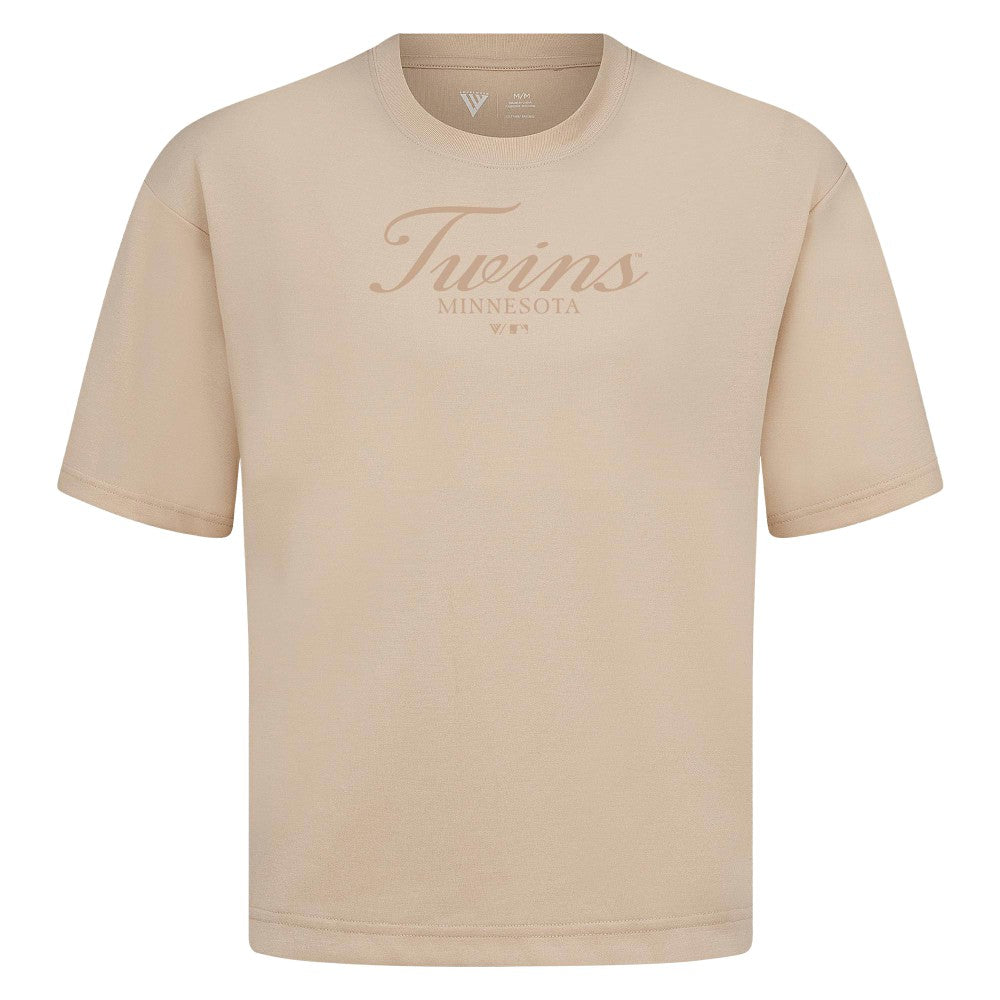 MLB Minnesota Twins Levelwear Ethereal Oversized Luxe Signature Knit T-Shirt