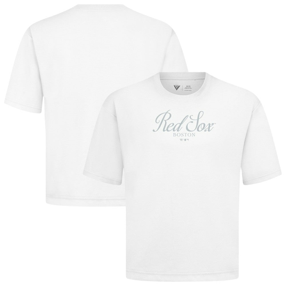 MLB Boston Red Sox Levelwear Ethereal Oversized Luxe Signature Knit T-Shirt