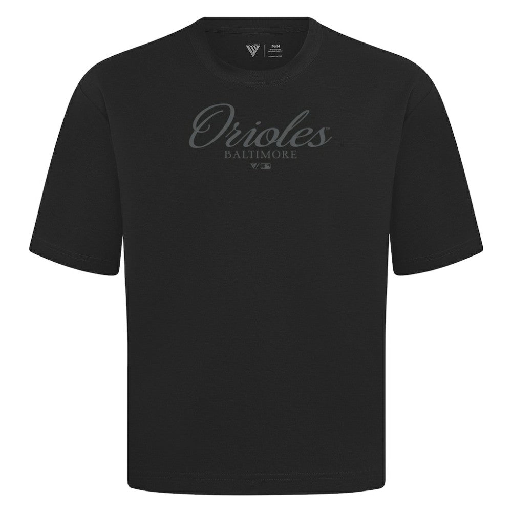 MLB Baltimore Orioles Levelwear Ethereal Oversized Luxe Signature Knit T-Shirt