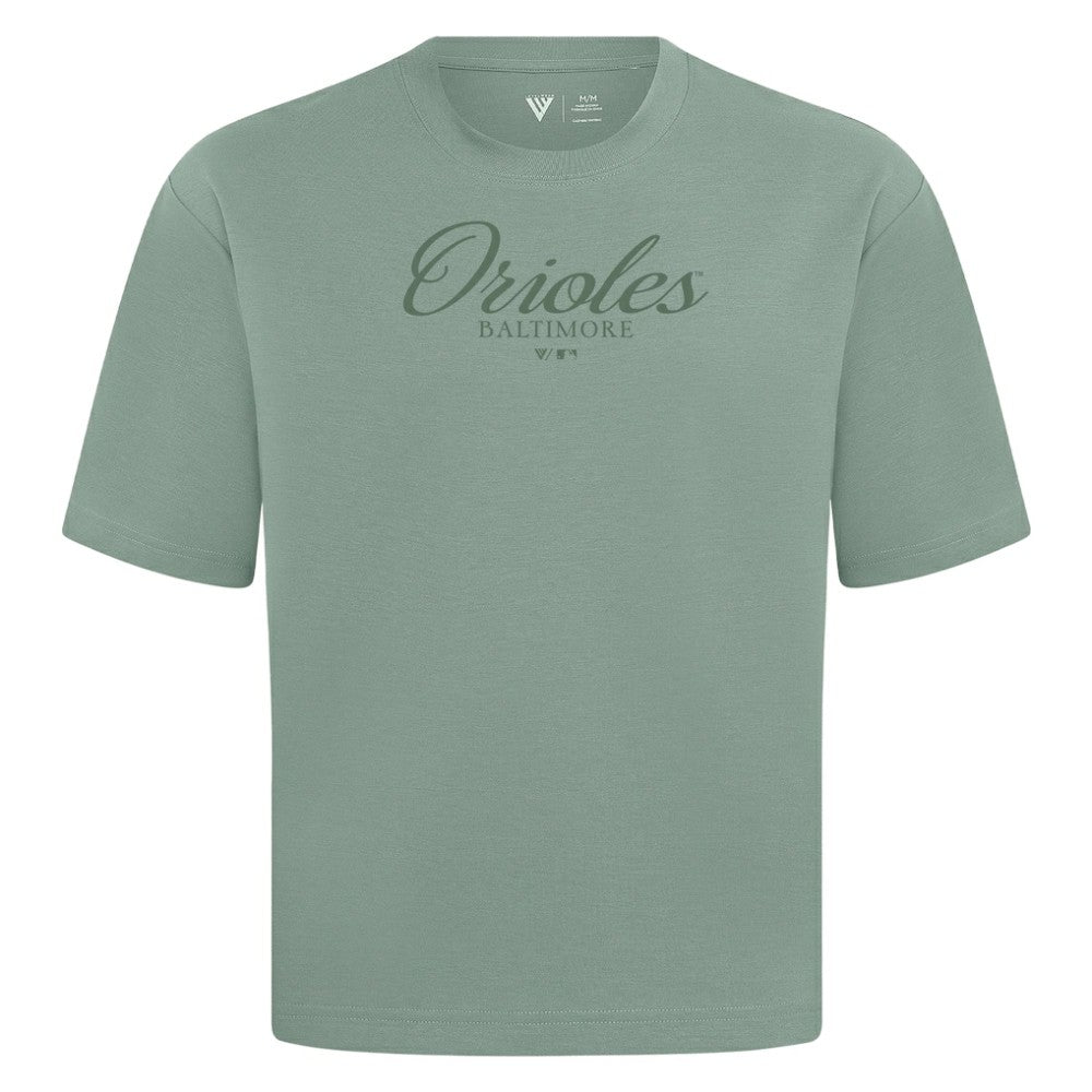 MLB Baltimore Orioles Levelwear Ethereal Oversized Luxe Signature Knit T-Shirt