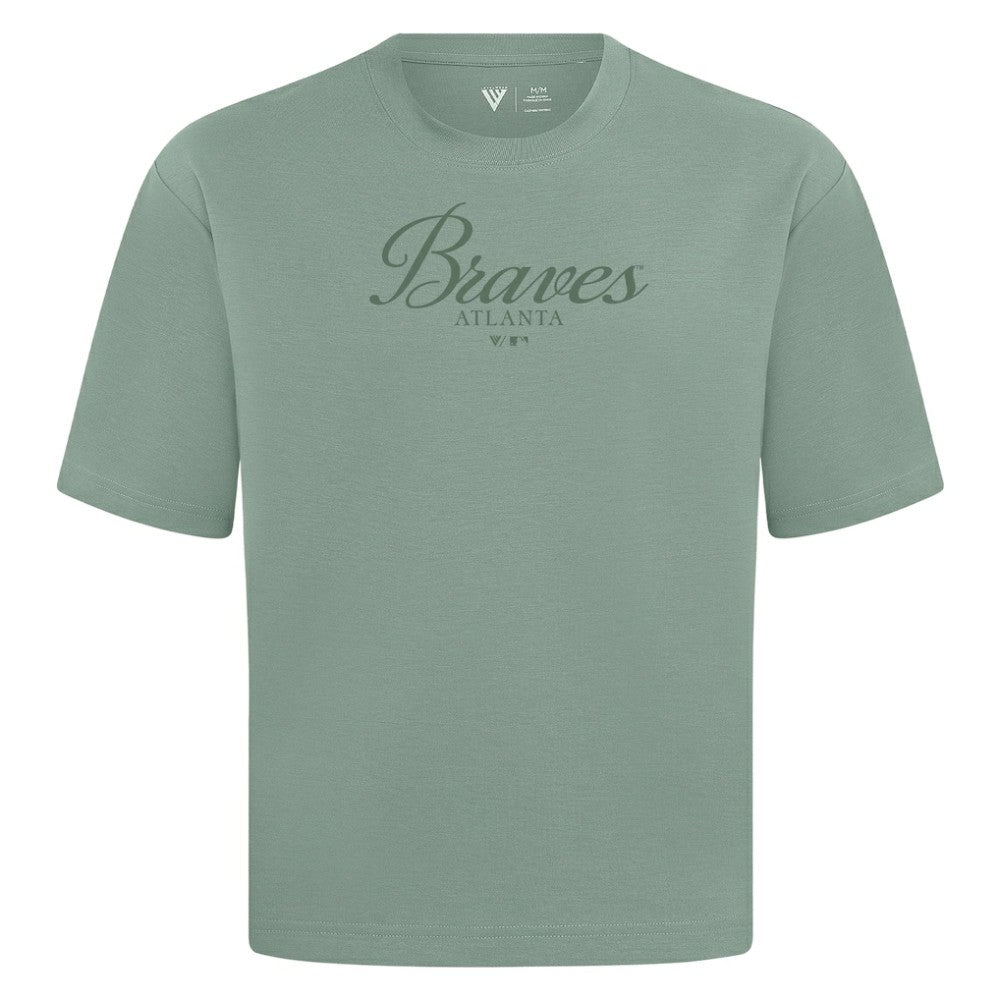 MLB Atlanta Braves Levelwear Ethereal Oversized Luxe Signature Knit T-Shirt