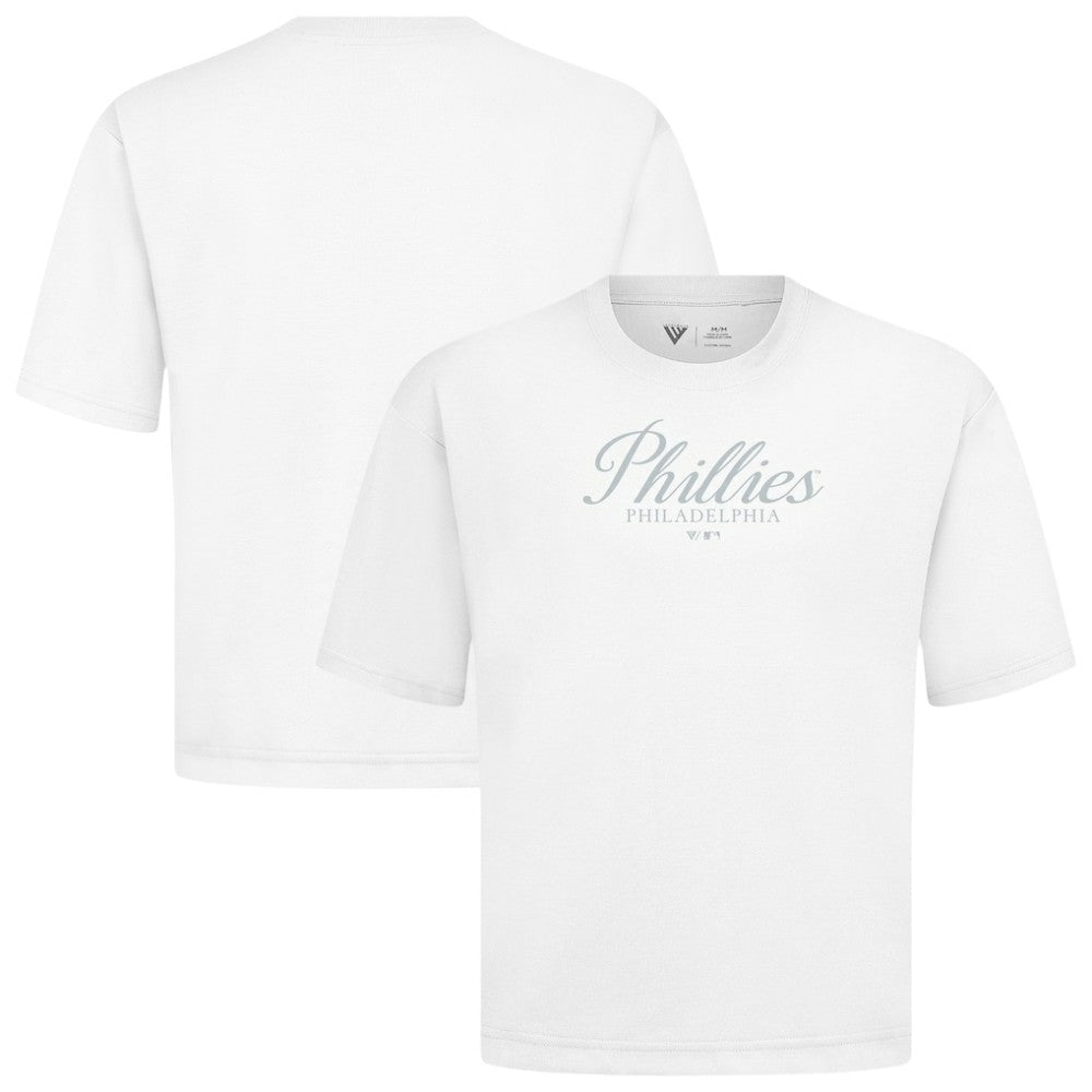MLB Philadelphia Phillies Levelwear Ethereal Oversized Luxe Signature Knit T-Shirt