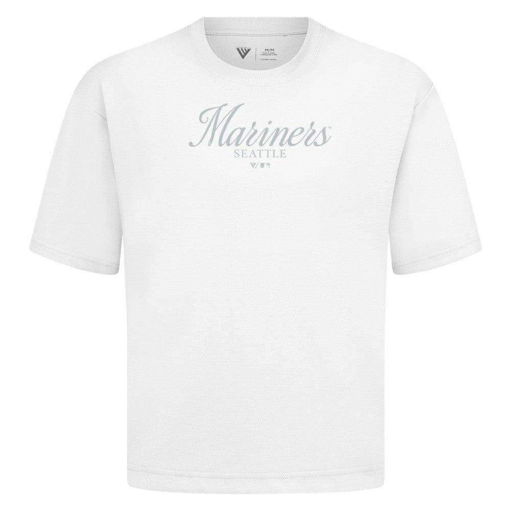 MLB Seattle Mariners Levelwear Ethereal Oversized Luxe Signature Knit T-Shirt