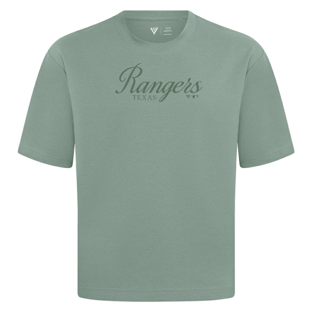 MLB Texas Rangers Levelwear Ethereal Oversized Luxe Signature Knit T-Shirt
