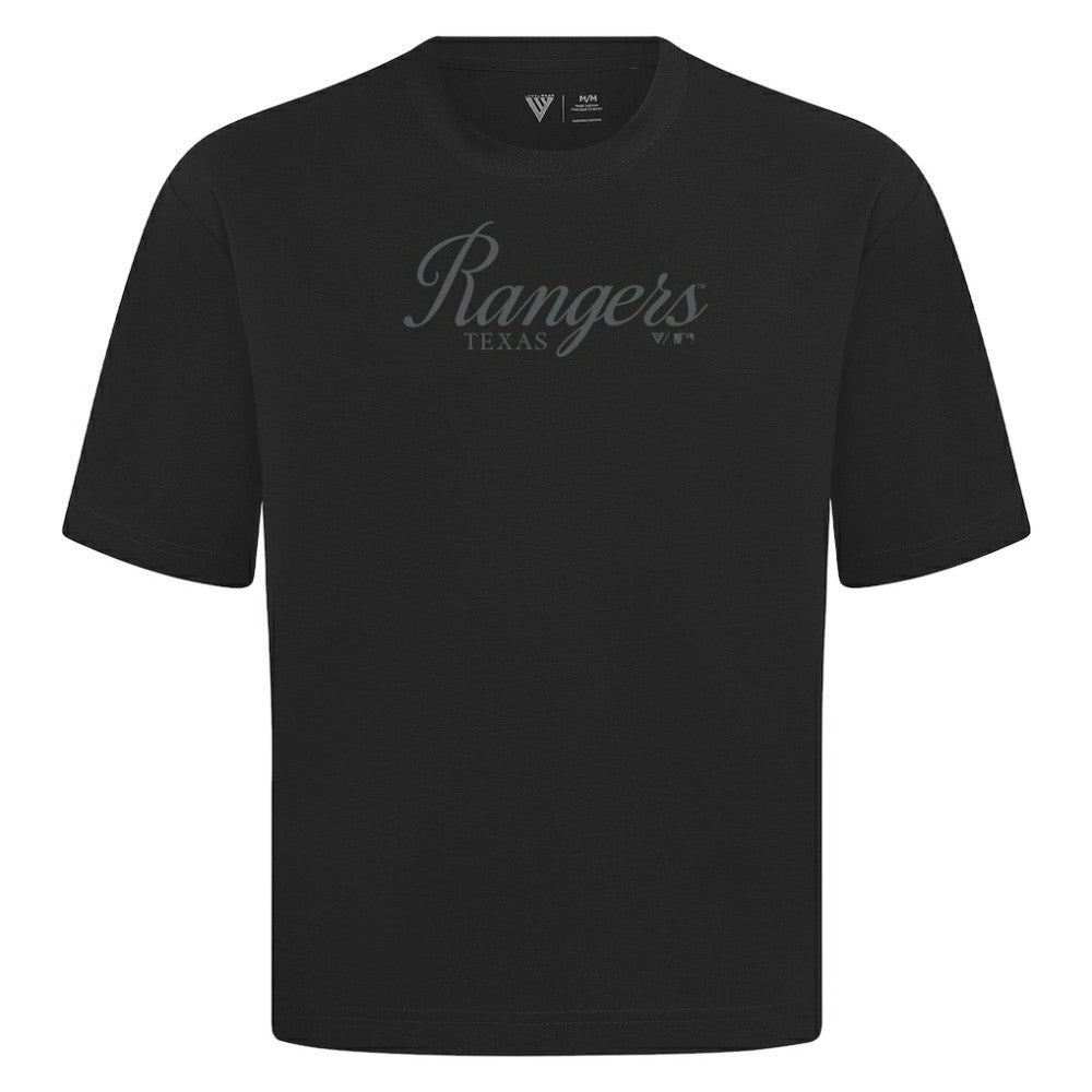 MLB Texas Rangers Levelwear Ethereal Oversized Luxe Signature Knit T-Shirt