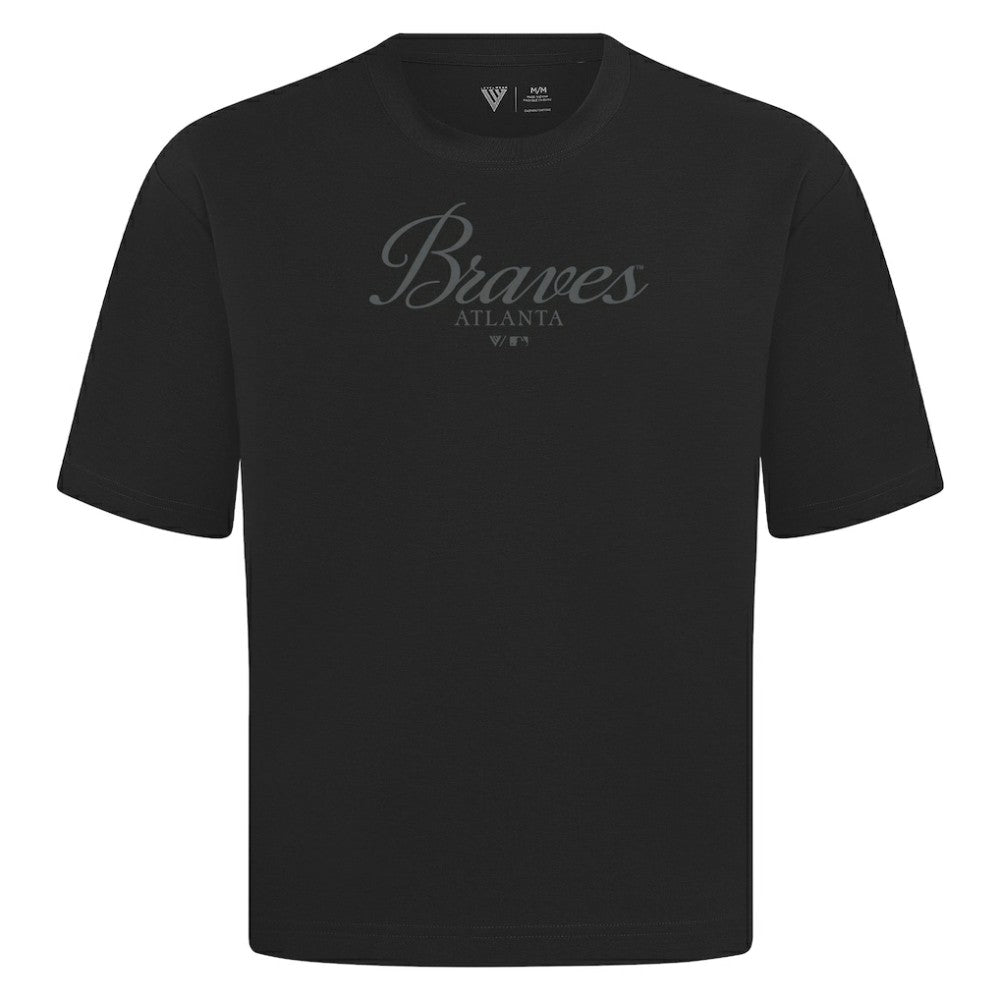 MLB Atlanta Braves Levelwear Ethereal Oversized Luxe Signature Knit T-Shirt