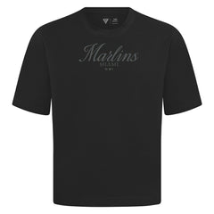 MLB Miami Marlins Levelwear Ethereal Oversized Luxe Signature Knit T-Shirt