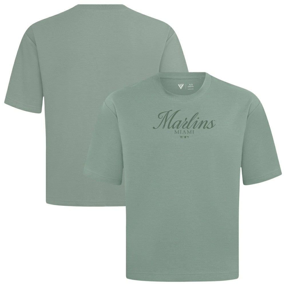 MLB Miami Marlins Levelwear Ethereal Oversized Luxe Signature Knit T-Shirt
