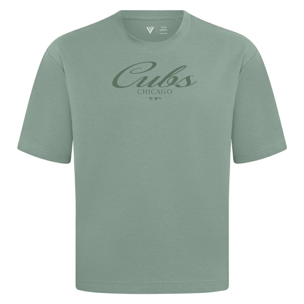 MLB Chicago Cubs Levelwear Ethereal Oversized Luxe Signature Knit T-Shirt