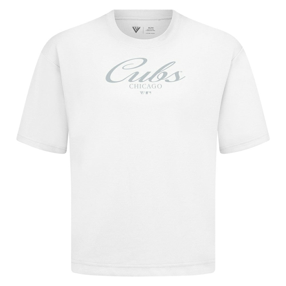 MLB Chicago Cubs Levelwear Ethereal Oversized Luxe Signature Knit T-Shirt
