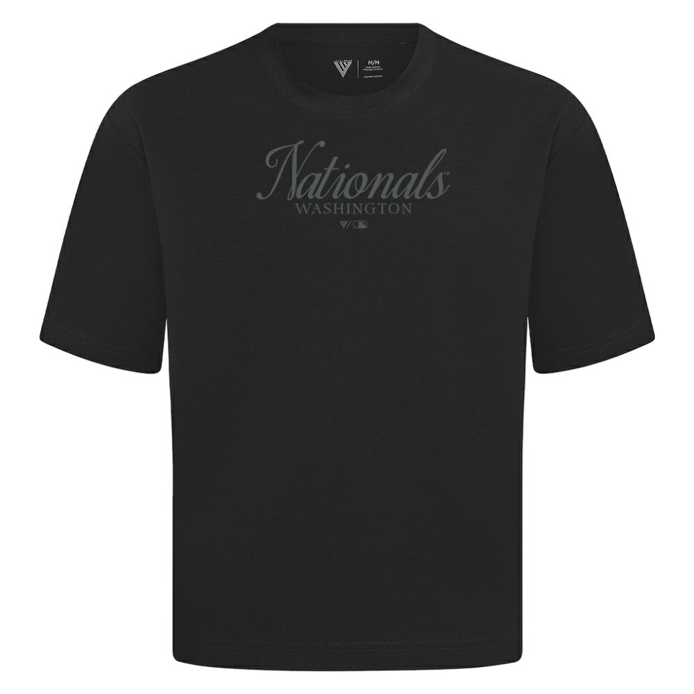 MLB Washington Nationals Levelwear Ethereal Oversized Luxe Signature Knit T-Shirt