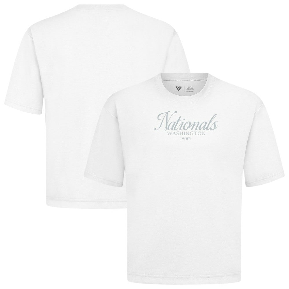 MLB Washington Nationals Levelwear Ethereal Oversized Luxe Signature Knit T-Shirt