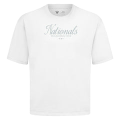 MLB Washington Nationals Levelwear Ethereal Oversized Luxe Signature Knit T-Shirt