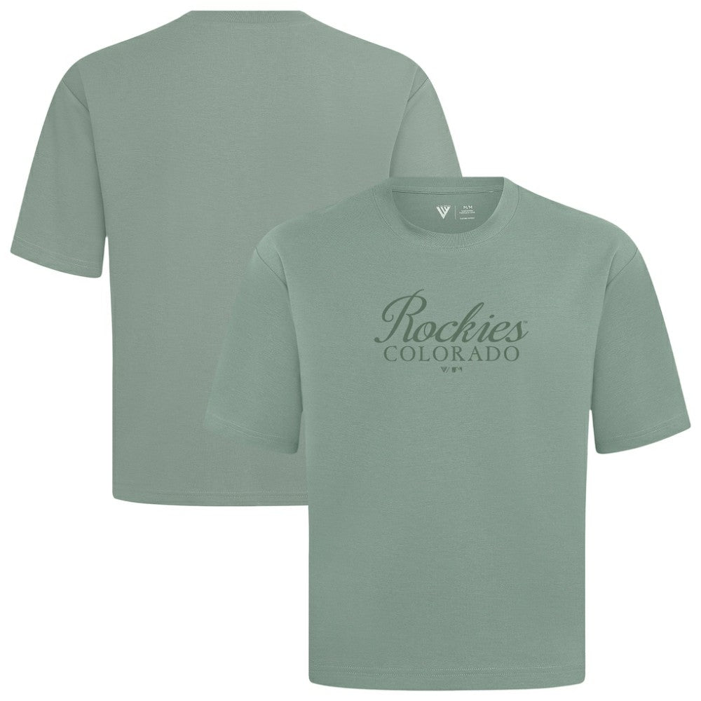 MLB Colorado Rockies Levelwear Ethereal Oversized Luxe Signature Knit T-Shirt
