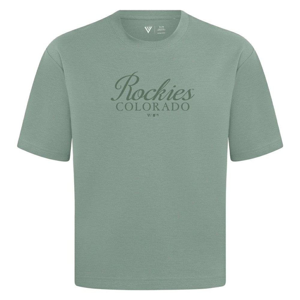 MLB Colorado Rockies Levelwear Ethereal Oversized Luxe Signature Knit T-Shirt