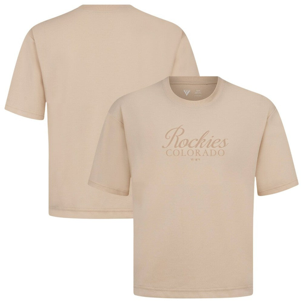 MLB Colorado Rockies Levelwear Ethereal Oversized Luxe Signature Knit T-Shirt