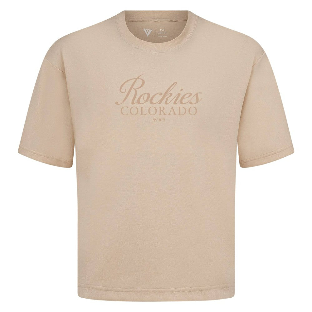 MLB Colorado Rockies Levelwear Ethereal Oversized Luxe Signature Knit T-Shirt