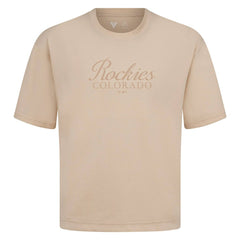 MLB Colorado Rockies Levelwear Ethereal Oversized Luxe Signature Knit T-Shirt