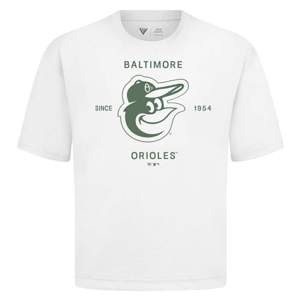 MLB Baltimore Orioles Levelwear Crossway Oversized Luxe Signature Knit T-Shirt