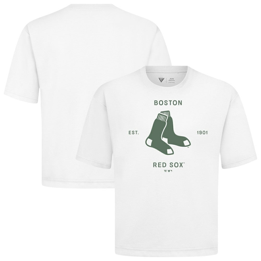 MLB Boston Red Sox Levelwear Crossway Oversized Luxe Signature Knit T-Shirt