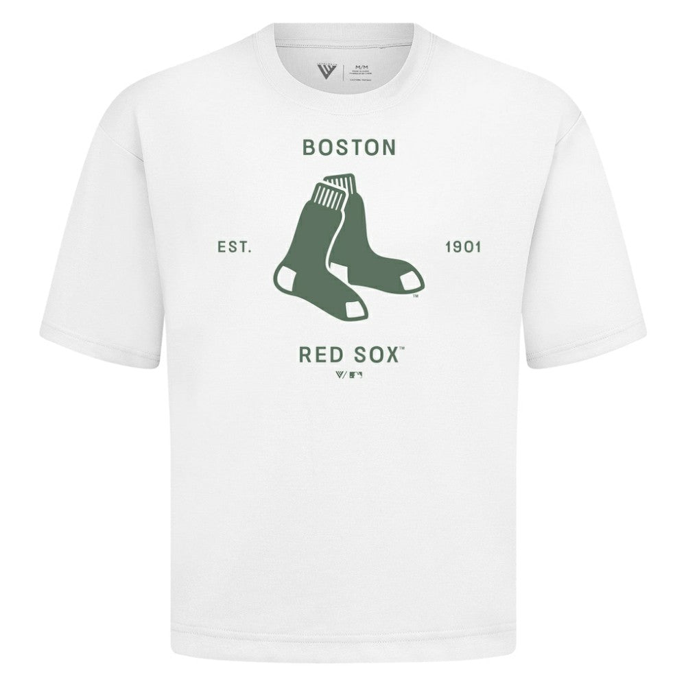 MLB Boston Red Sox Levelwear Crossway Oversized Luxe Signature Knit T-Shirt