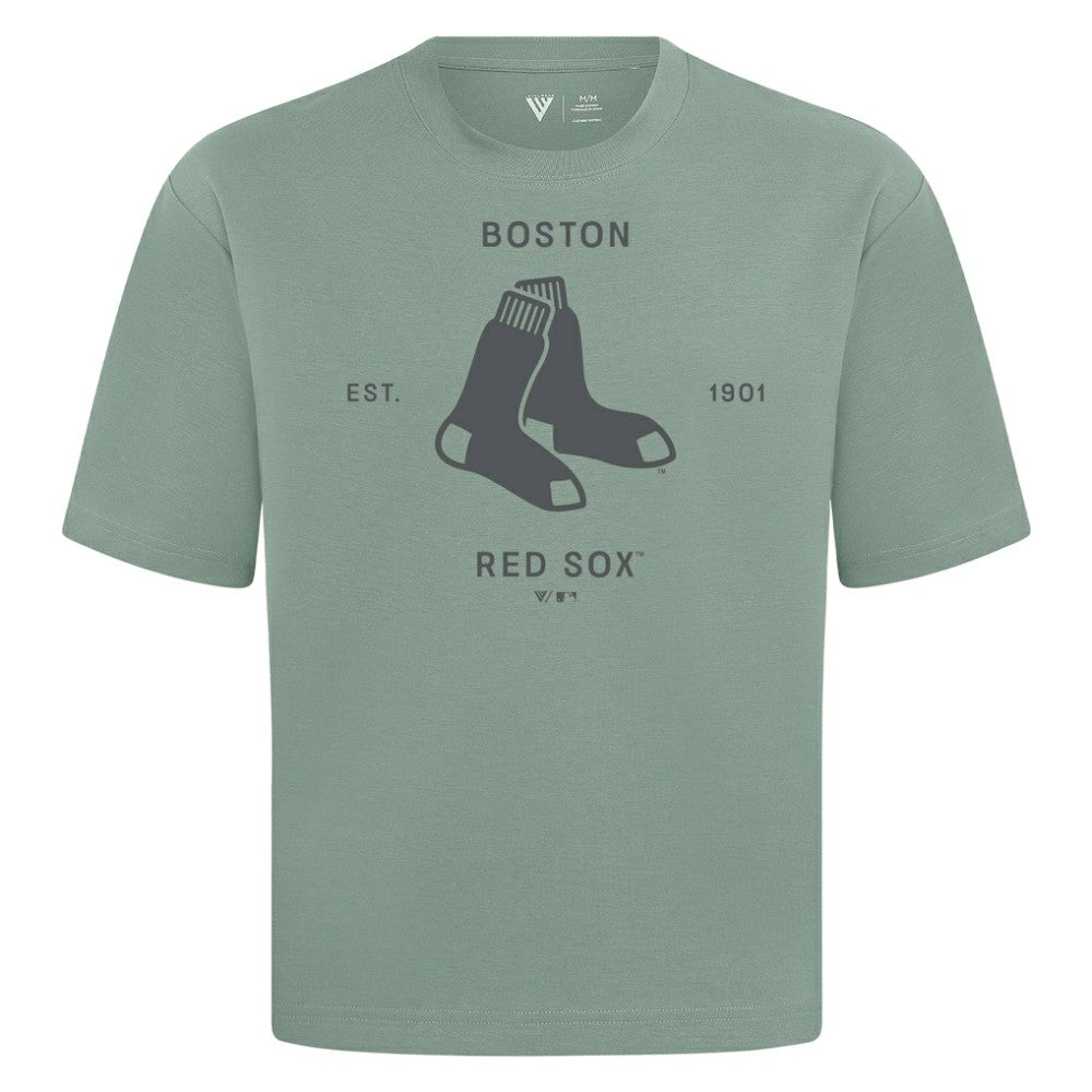 MLB Boston Red Sox Levelwear Crossway Oversized Luxe Signature Knit T-Shirt