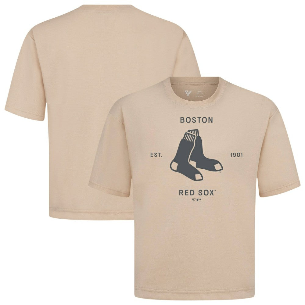 MLB Boston Red Sox Levelwear Crossway Oversized Luxe Signature Knit T-Shirt