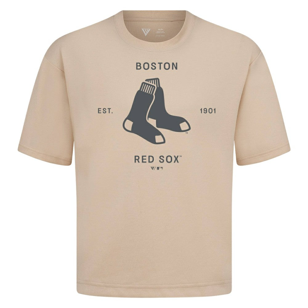 MLB Boston Red Sox Levelwear Crossway Oversized Luxe Signature Knit T-Shirt