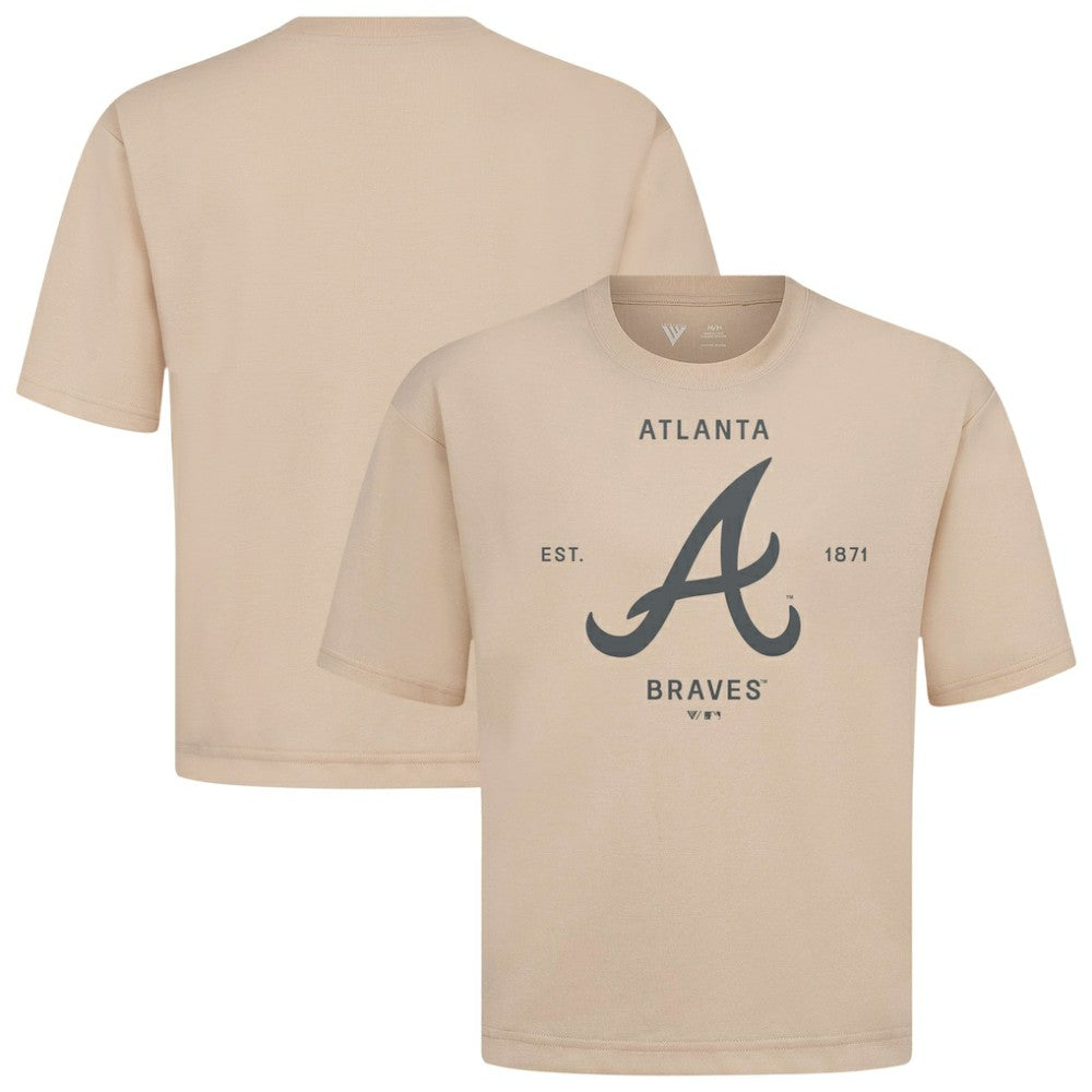 MLB Atlanta Braves Levelwear Crossway Oversized Luxe Signature Knit T-Shirt