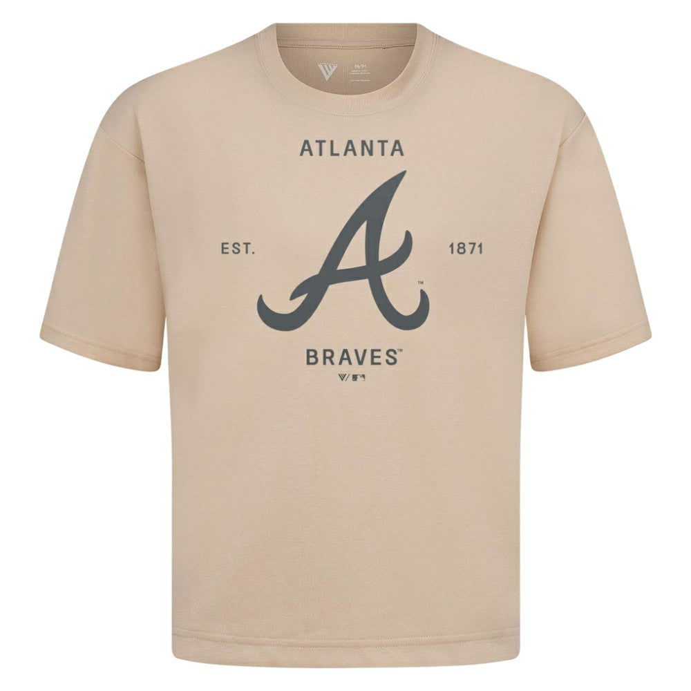 MLB Atlanta Braves Levelwear Crossway Oversized Luxe Signature Knit T-Shirt