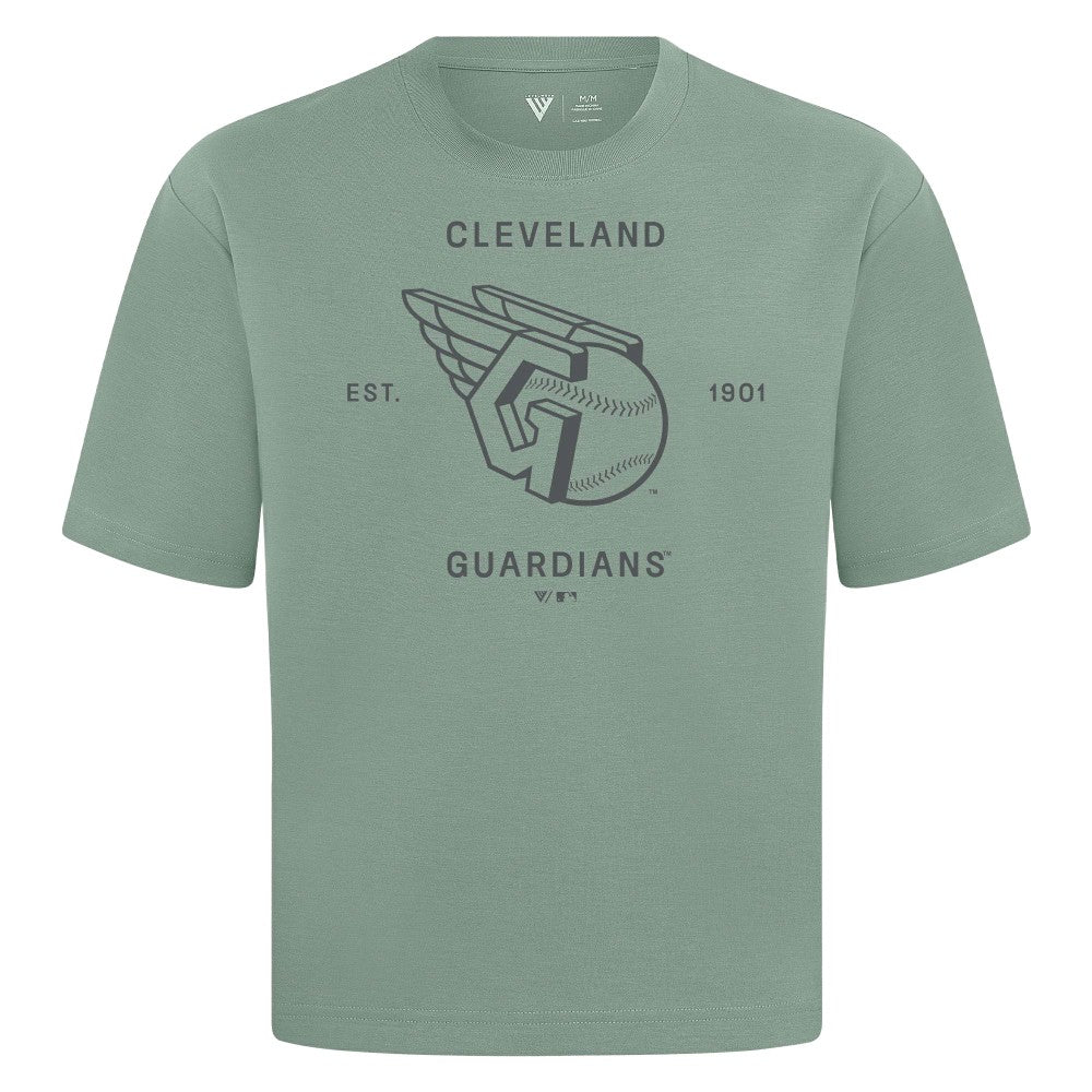 MLB Cleveland Guardians Levelwear Crossway Oversized Luxe Signature Knit T-Shirt