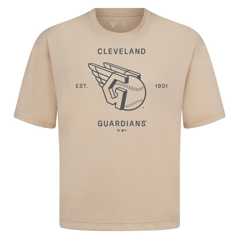 MLB Cleveland Guardians Levelwear Crossway Oversized Luxe Signature Knit T-Shirt