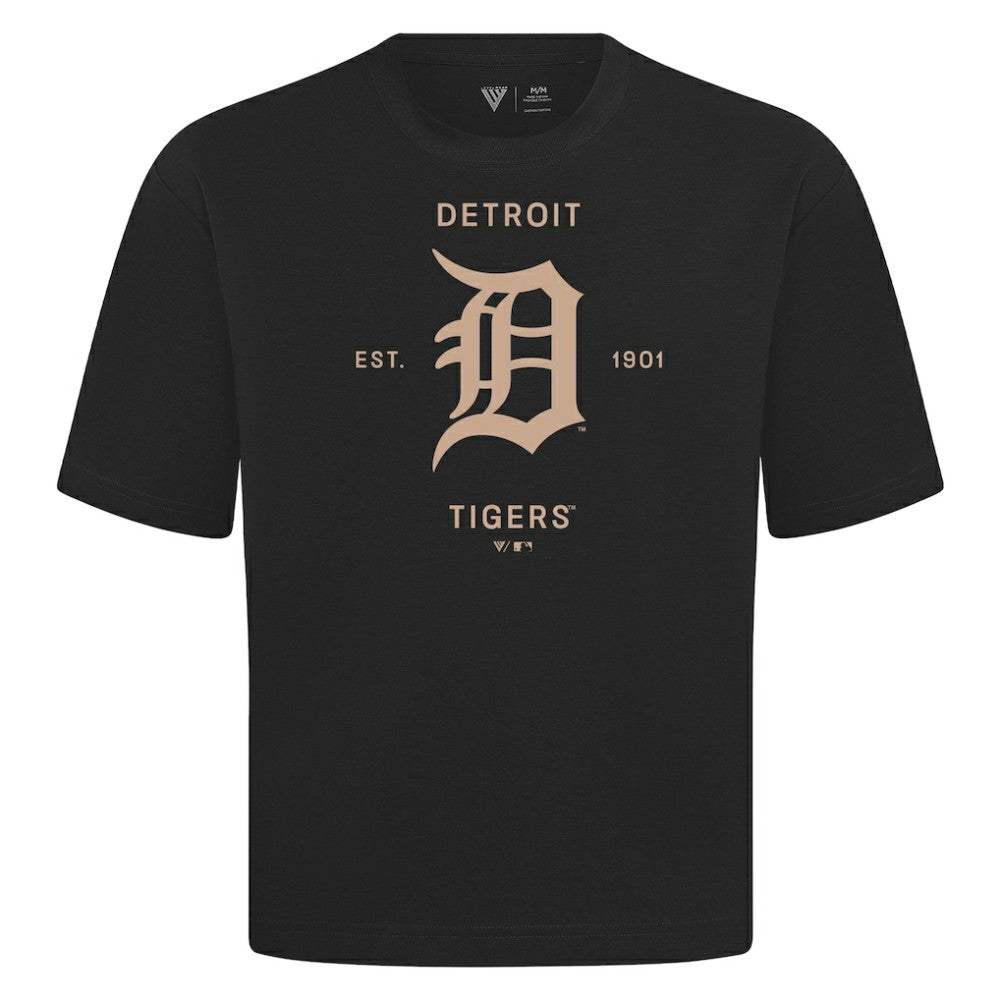 MLB Detroit Tigers Levelwear Crossway Oversized Luxe Signature Knit T-Shirt