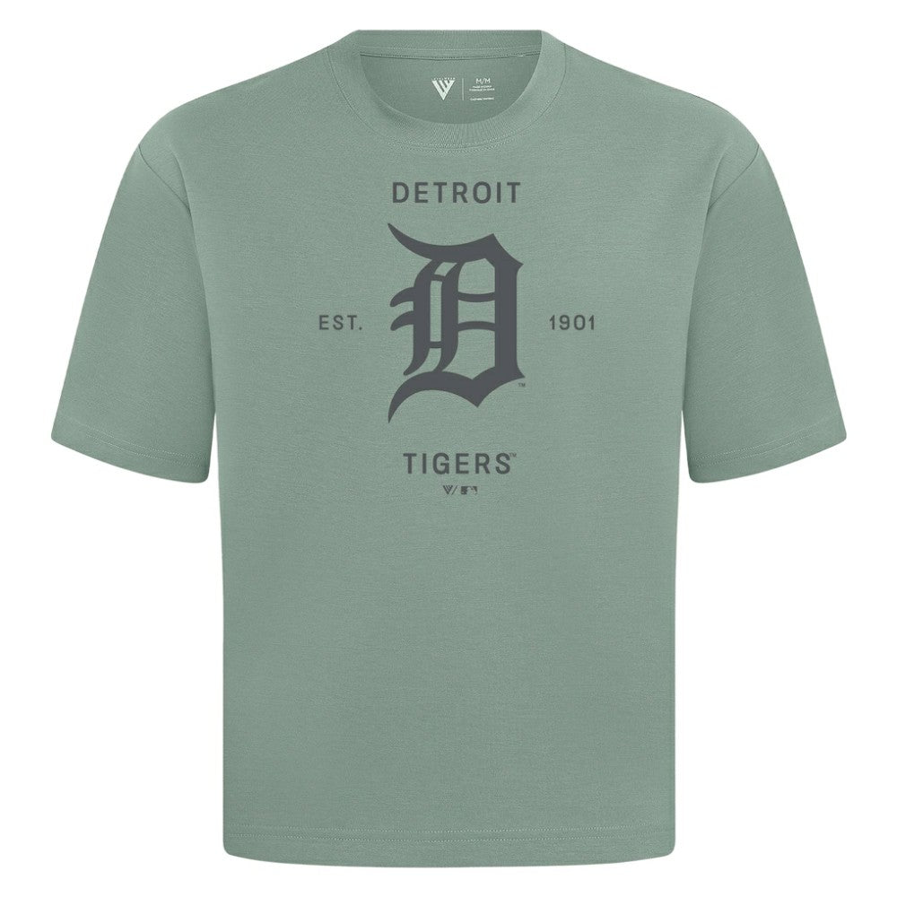 MLB Detroit Tigers Levelwear Crossway Oversized Luxe Signature Knit T-Shirt