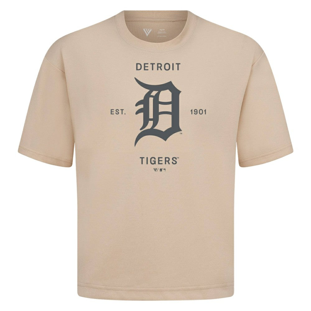 MLB Detroit Tigers Levelwear Crossway Oversized Luxe Signature Knit T-Shirt