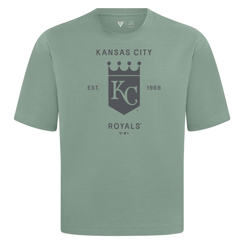 MLB Kansas City Royals Levelwear Crossway Oversized Luxe Signature Knit T-Shirt