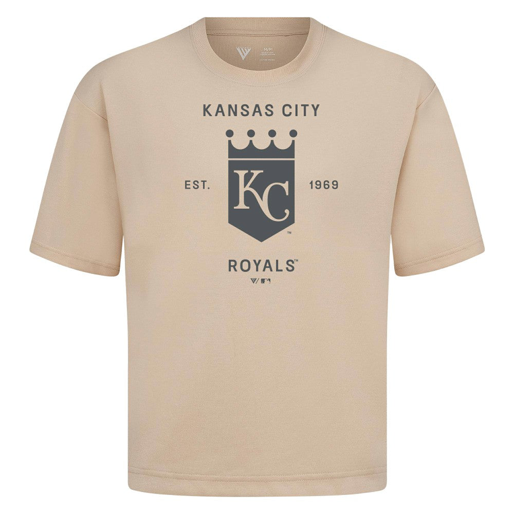 MLB Kansas City Royals Levelwear Crossway Oversized Luxe Signature Knit T-Shirt