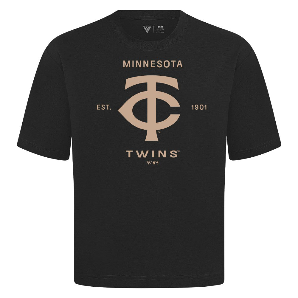 MLB Minnesota Twins Levelwear Crossway Oversized Luxe Signature Knit T-Shirt
