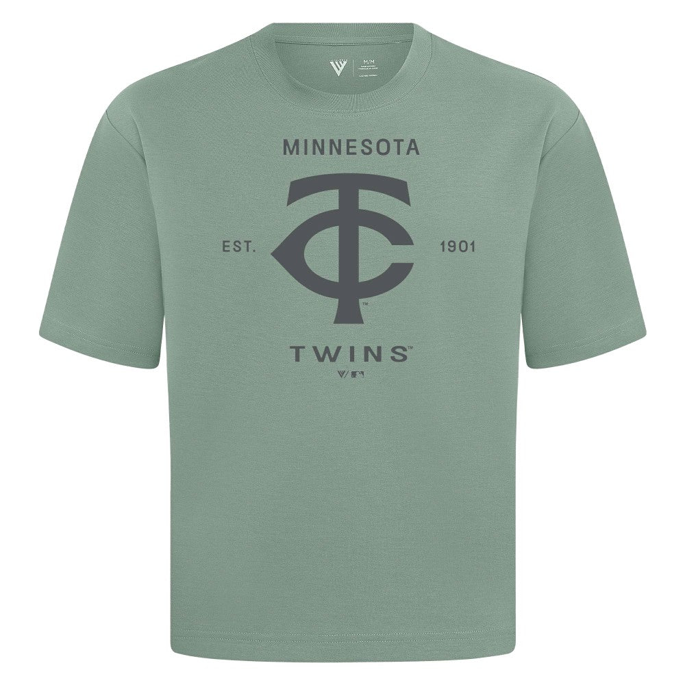 MLB Minnesota Twins Levelwear Crossway Oversized Luxe Signature Knit T-Shirt