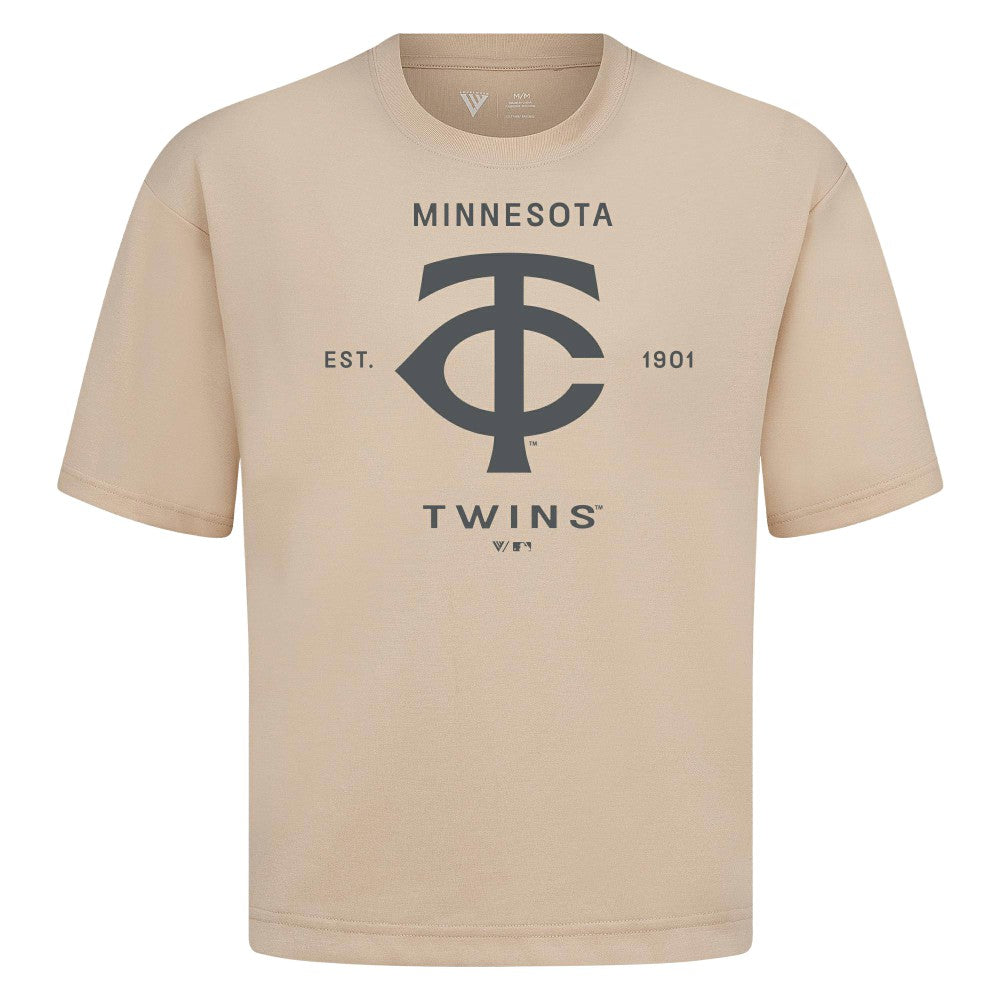 MLB Minnesota Twins Levelwear Crossway Oversized Luxe Signature Knit T-Shirt