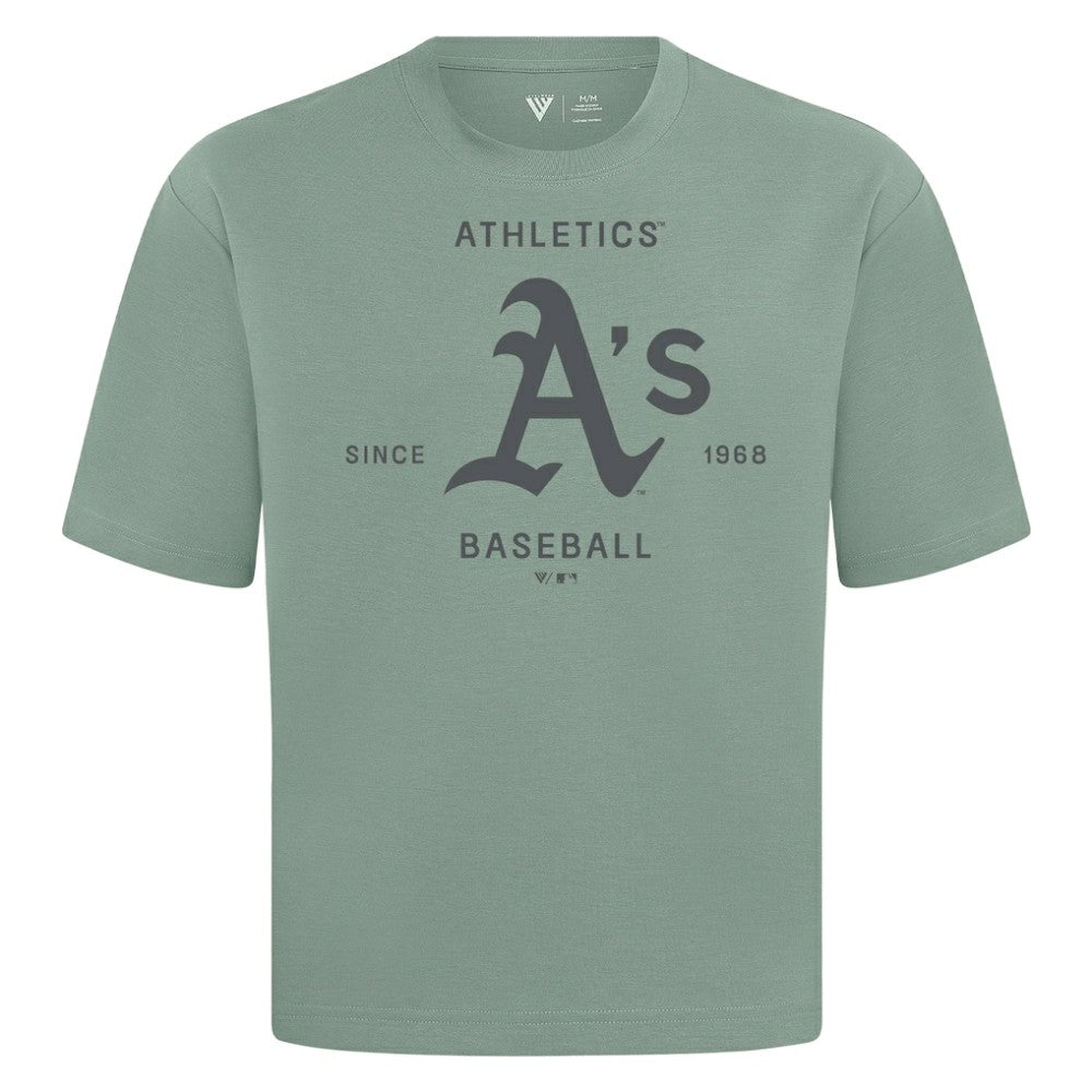 MLB Athletics Levelwear Crossway Oversized Luxe Signature Knit T-Shirt