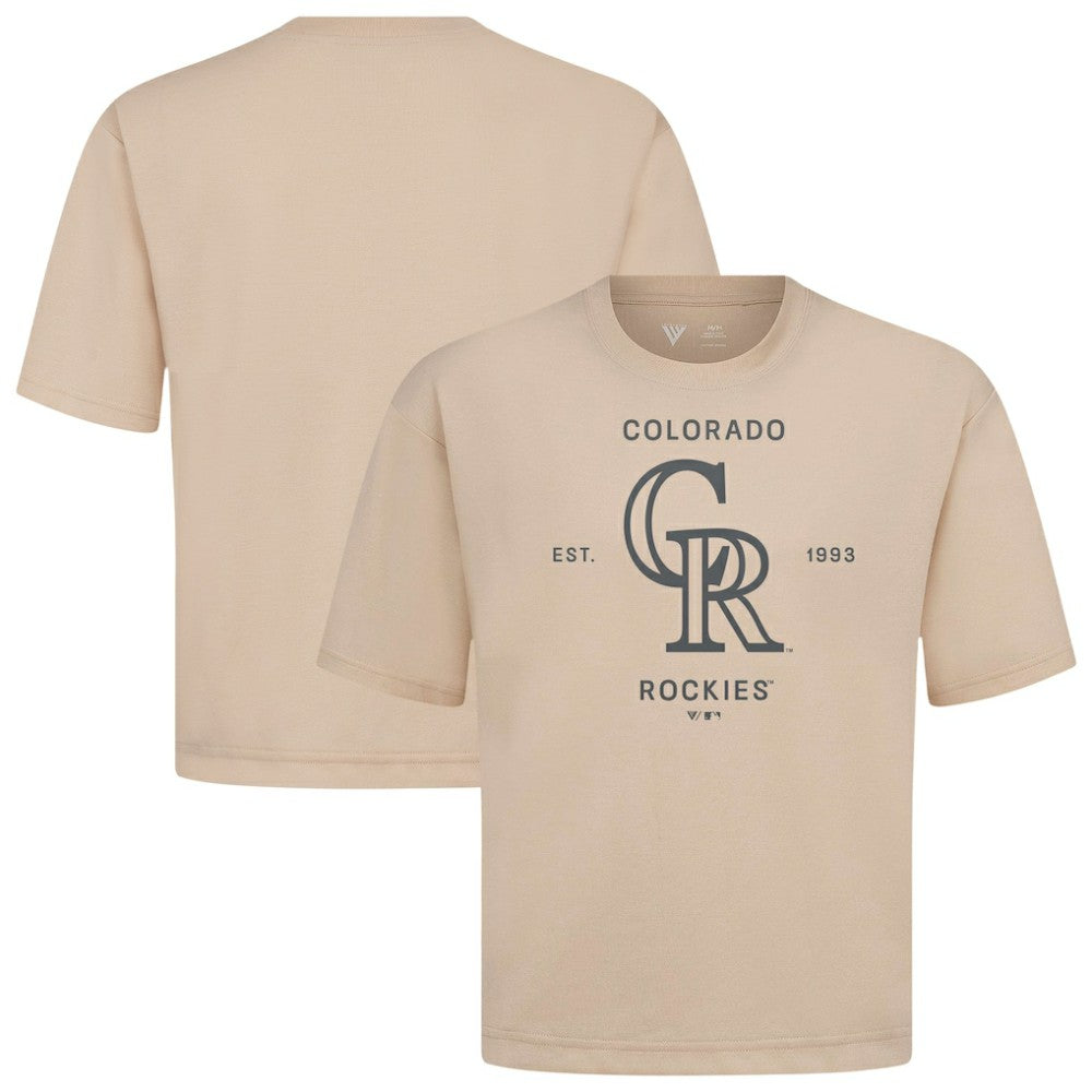 MLB Colorado Rockies Levelwear Crossway Oversized Luxe Signature Knit T-Shirt