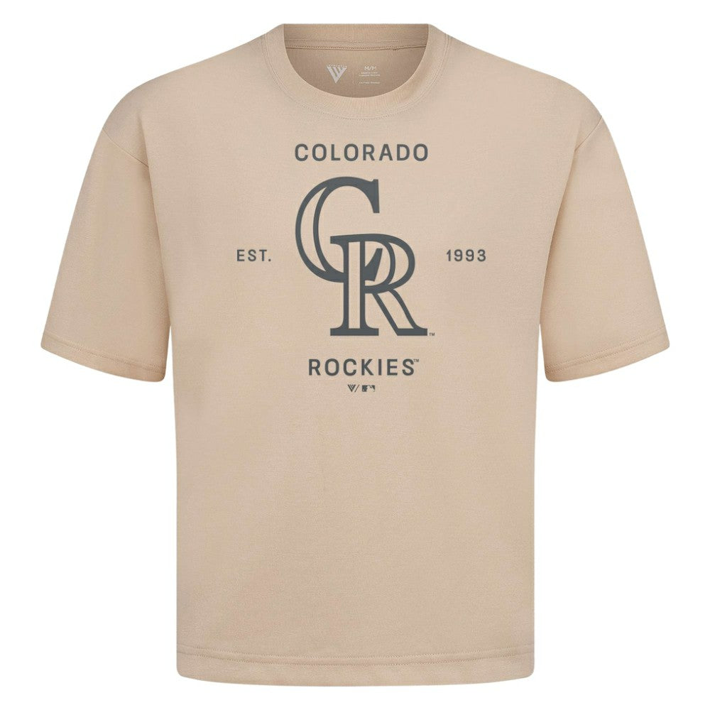 MLB Colorado Rockies Levelwear Crossway Oversized Luxe Signature Knit T-Shirt
