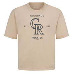 MLB Colorado Rockies Levelwear Crossway Oversized Luxe Signature Knit T-Shirt